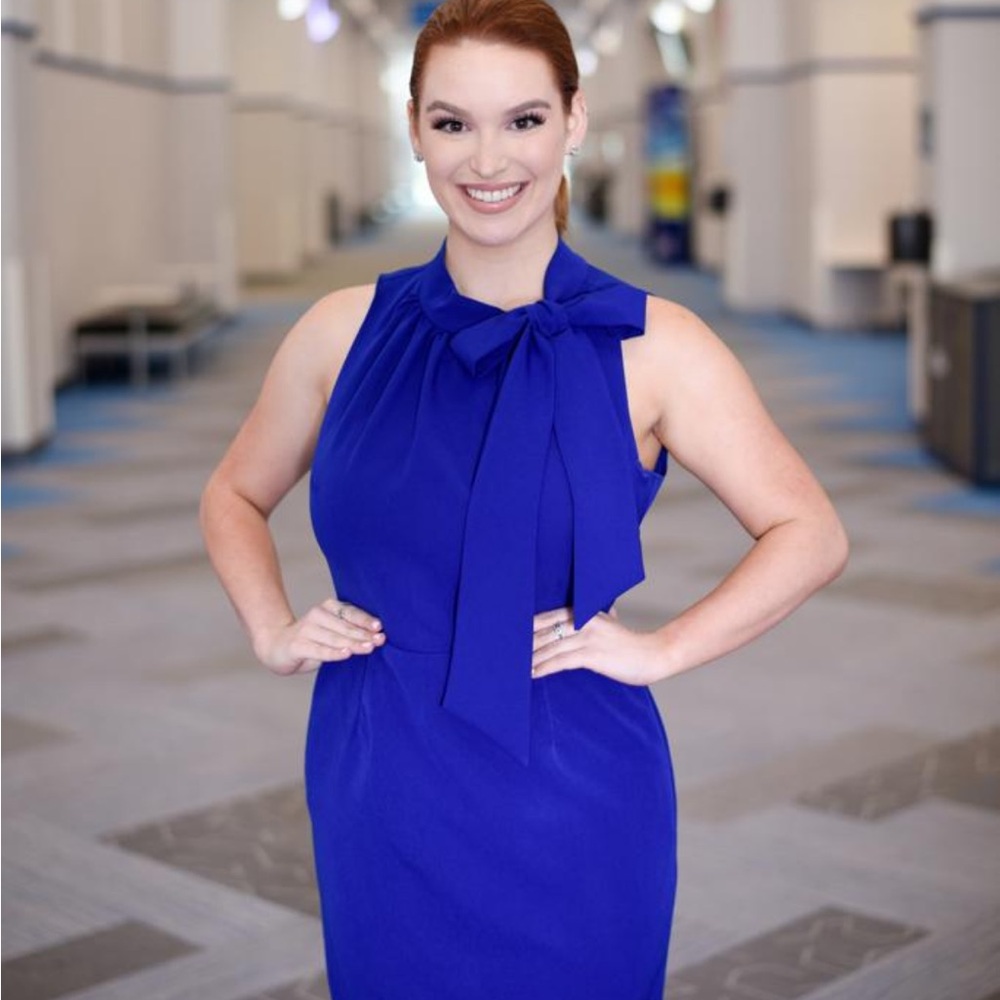 Royal blue interview midi dress